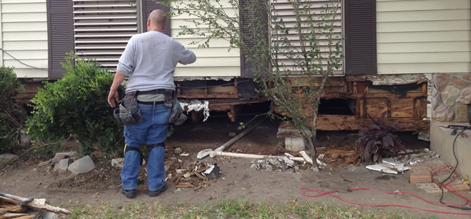 Pier and beam wood framed house leveling process photo 2 in Corpus Christi, Texas